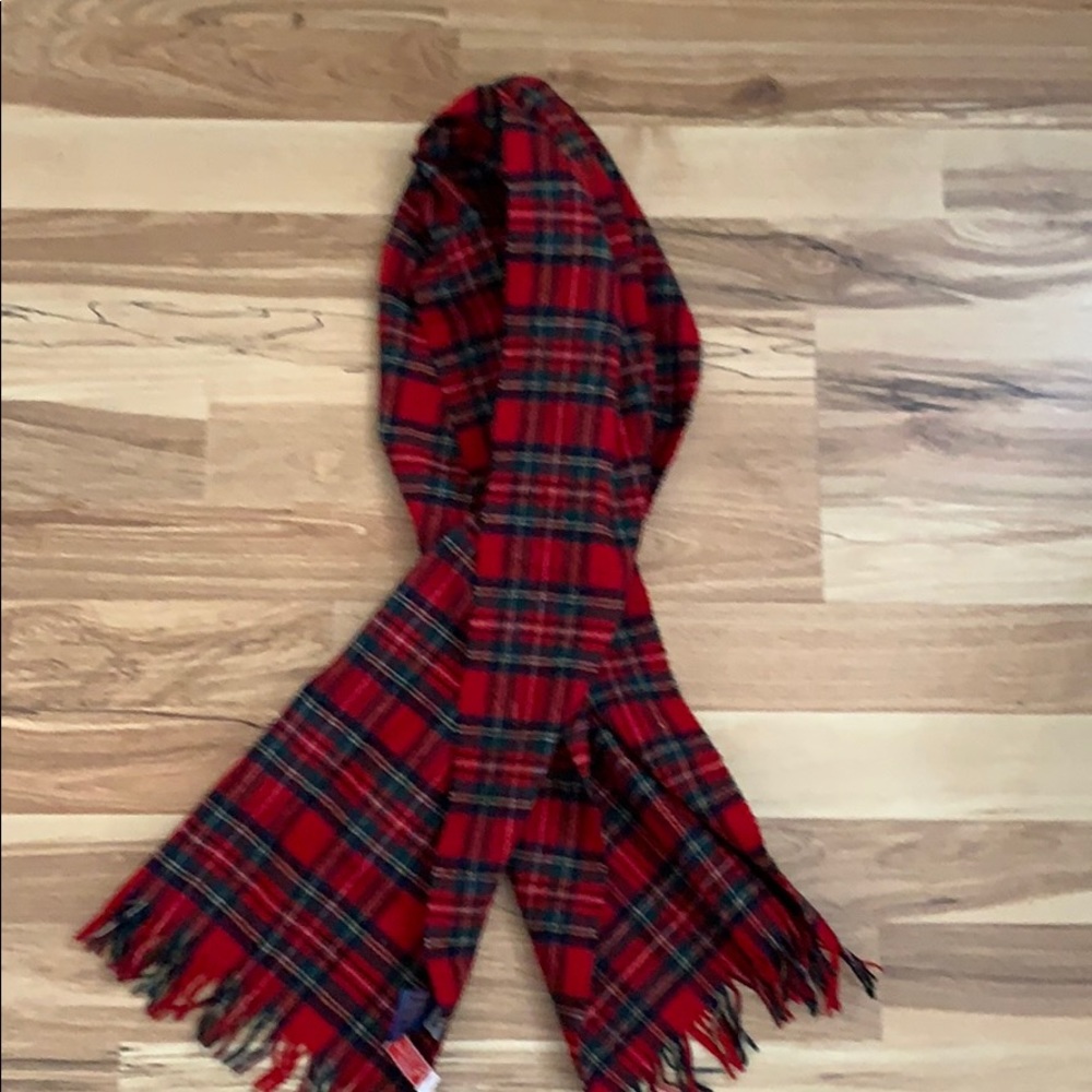 Pendleton wool red tartan plaid scarf